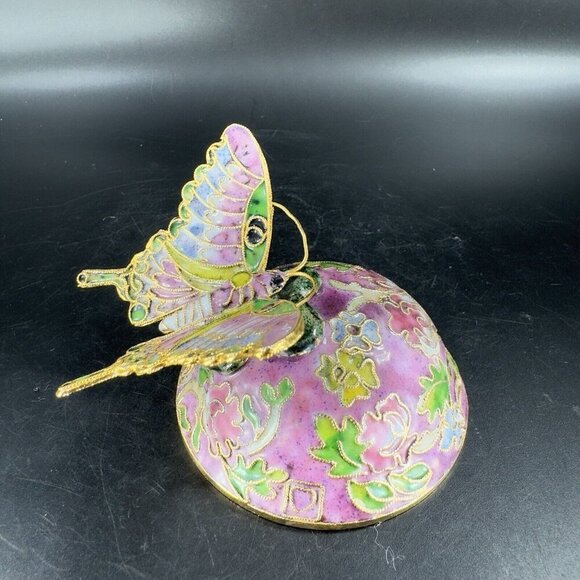Sankyo Butterfly Cloisonne Enamel Fairy Fantasy Romance Metal Figure Multicolor - Picture 12 of 14
